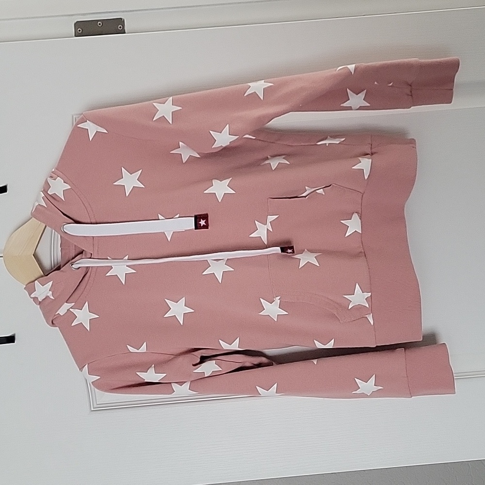 Bella Ella Boutique REFLEX Reach For the Stars Pink Hoodie Womens Sz M